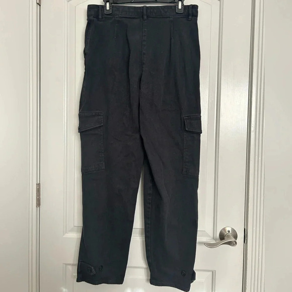 Aritzia Wilfred Free Jeans Womens Size 12 Black Modern Cargo Twill High Rise - Picture 2 of 12